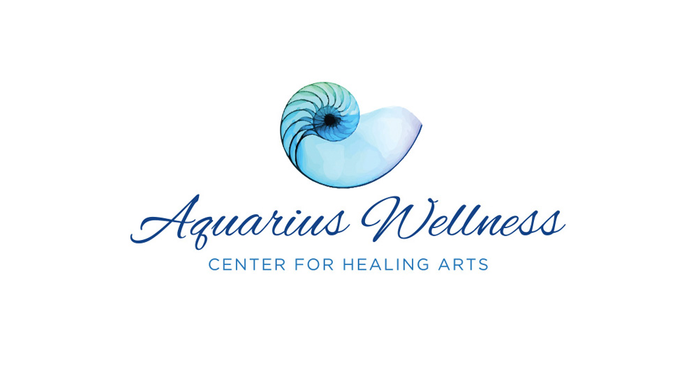Aquarius watercolor logo design