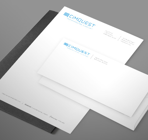 cimquest letterhead envelope stationery design