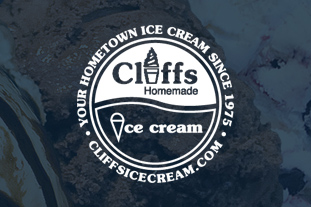 cliffs ice cream website and brochure design