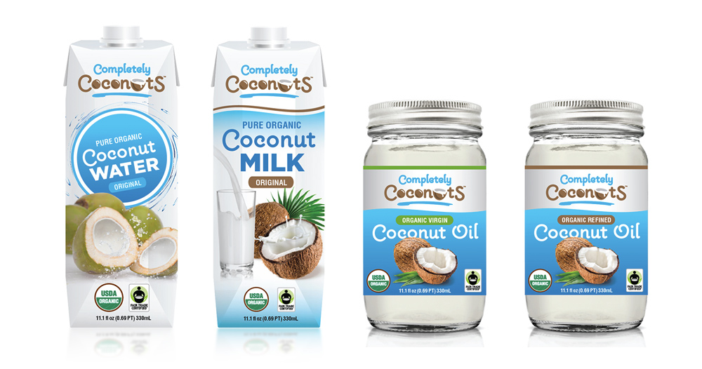 coconut beverage and food packaging design