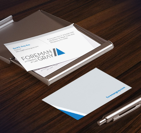 Foreman and Gray two sided business cards design
