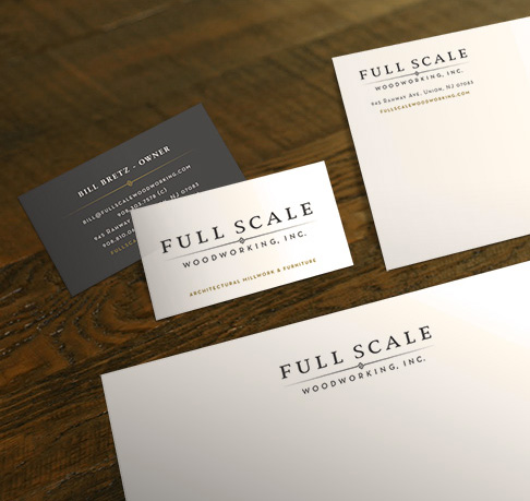 Full Scale Woodworking stationery design