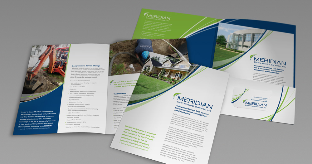 Meridian booklet and folder design