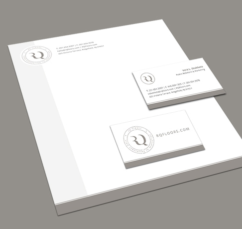 RQ Floors Stationary and business card design