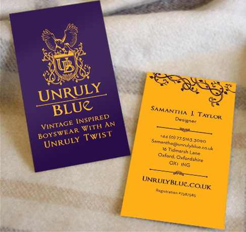 Unruly Blue two sided business cards design