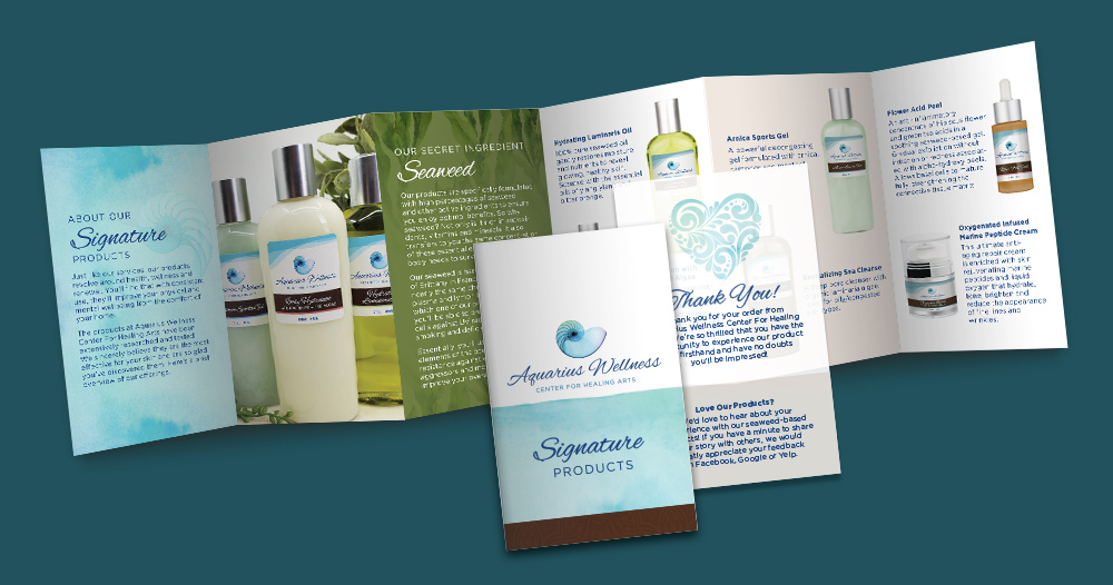 Aquarius wellness spa mini catalog design