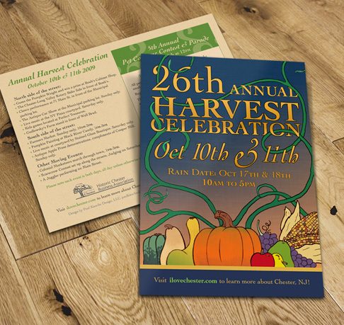 Fall harvest festival postcard design