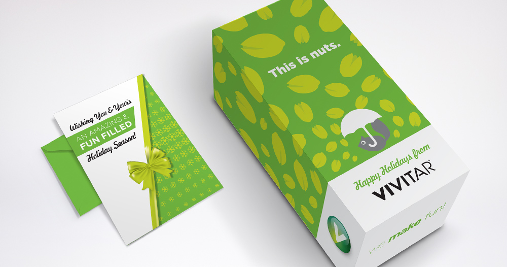 vivitar gift box holiday card design