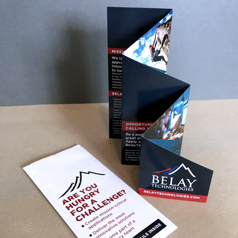 Belay Technologies recruiting brochure design