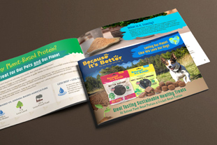 sustainable pet food catalog design