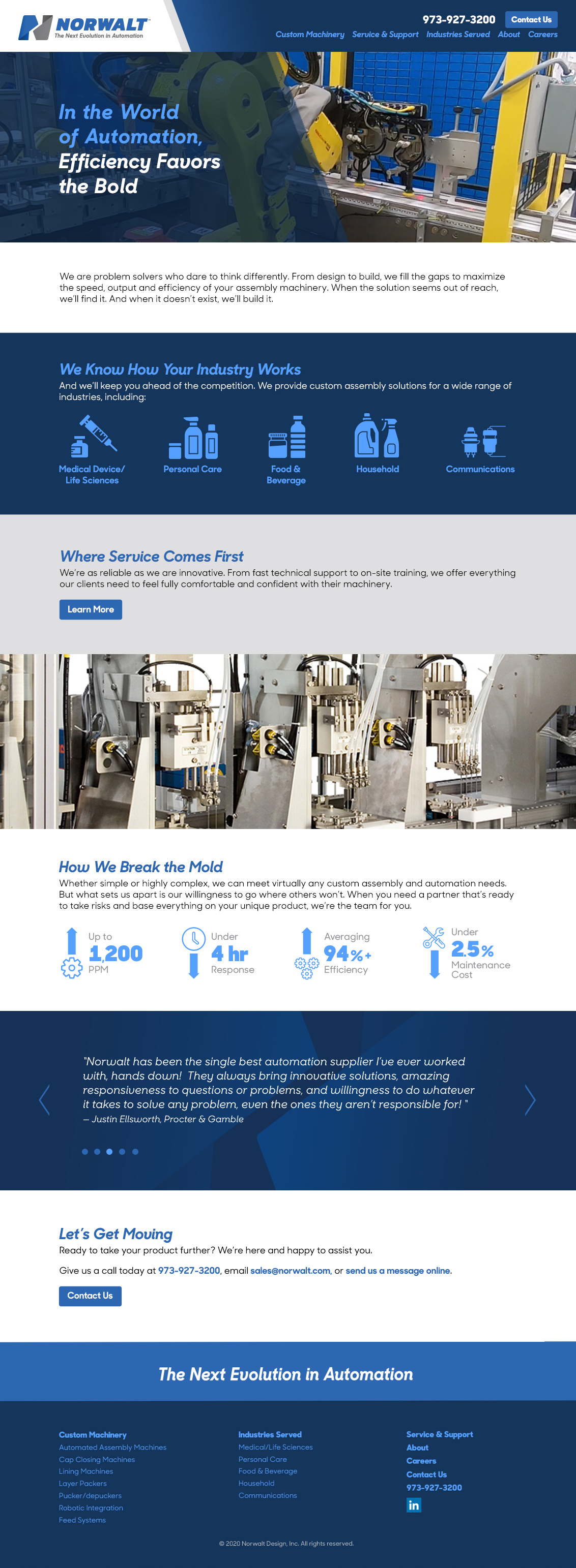 Norwalt Manufacturing Website Design