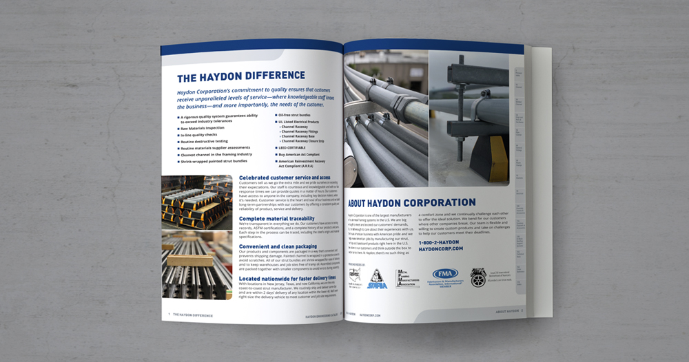 Manufacturing company catalog production & design
