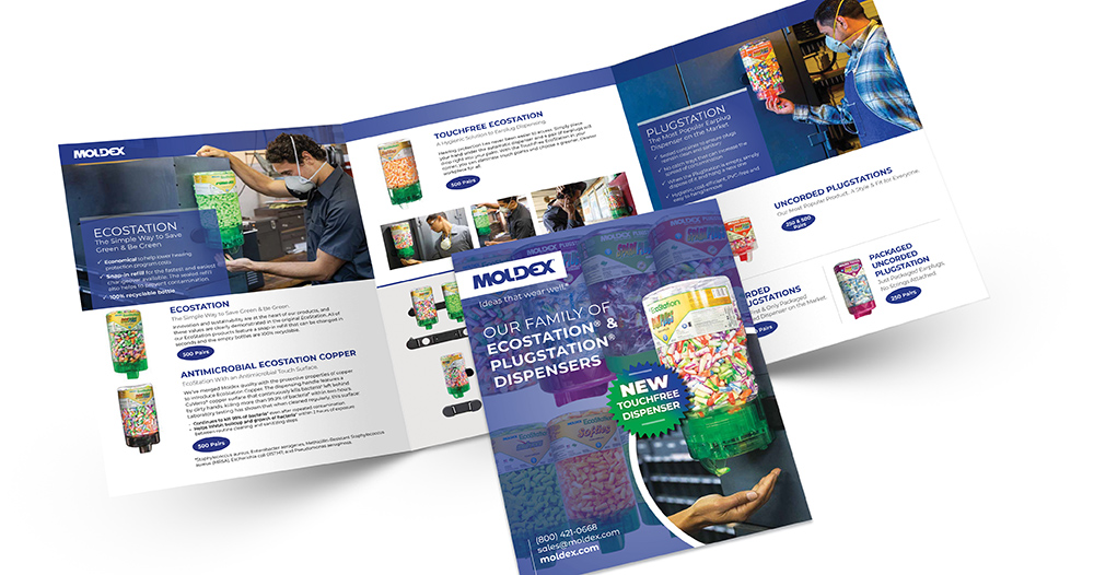 moldex hearing and respiratory protection brochure catalog design