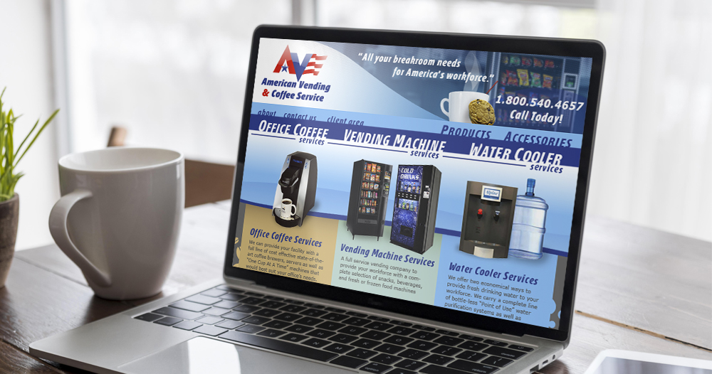 website design for vending and coffee service company
