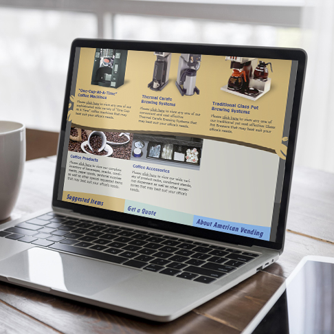 inner page website design for vending and coffee service company