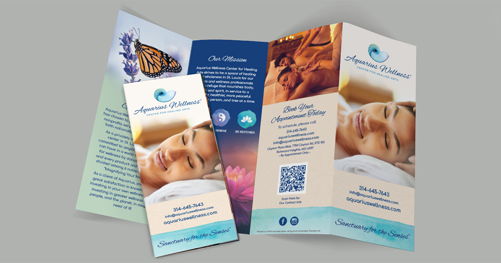 Aquarius wellness spa product services brochure design