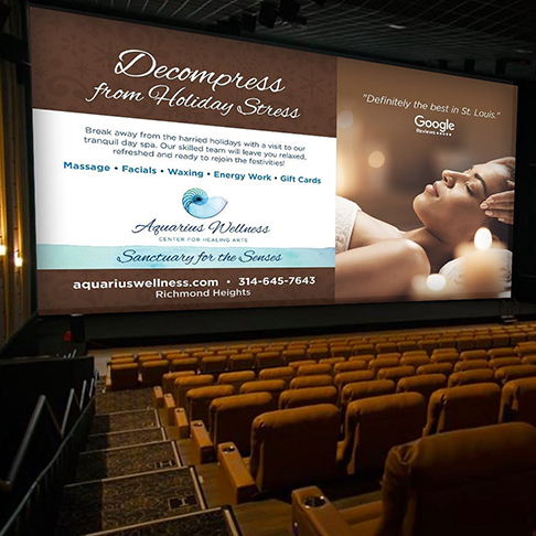 wellness center spa services movie theater advertising design