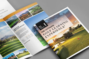 golf travel catalog design