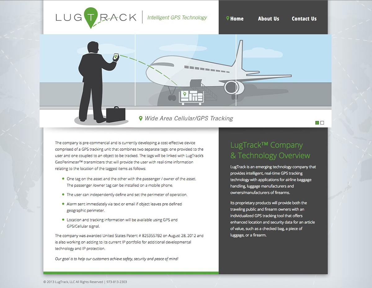 Lugtrack Plane Illustration website design