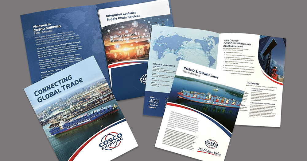 Shipping company brochure and folder design