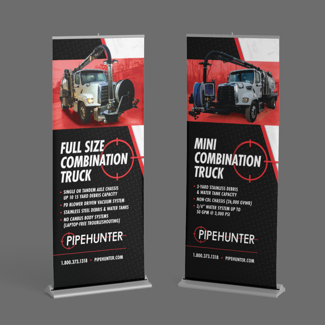 Texas Underground Sewer drain Cleaning trade show banners design