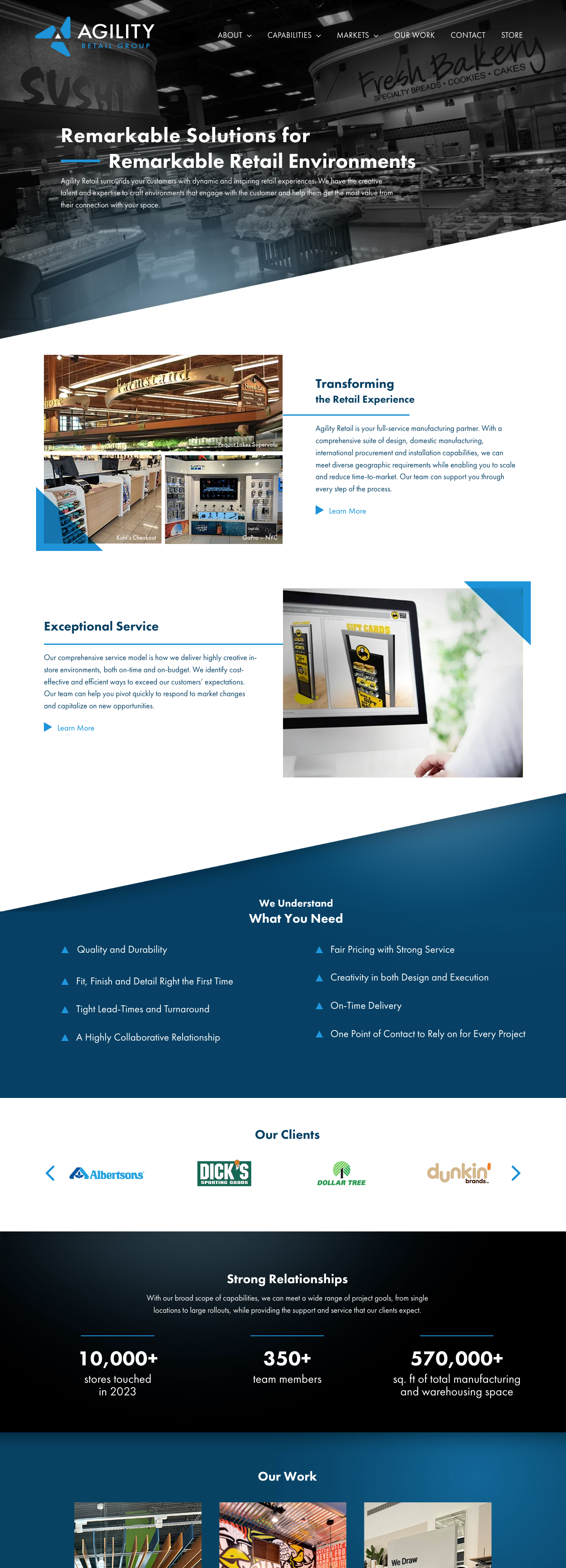 Agility Retail Website Design