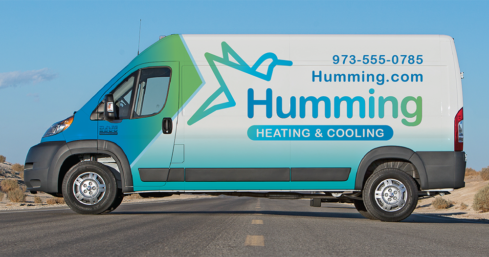 heating and cooling home services van wrap design