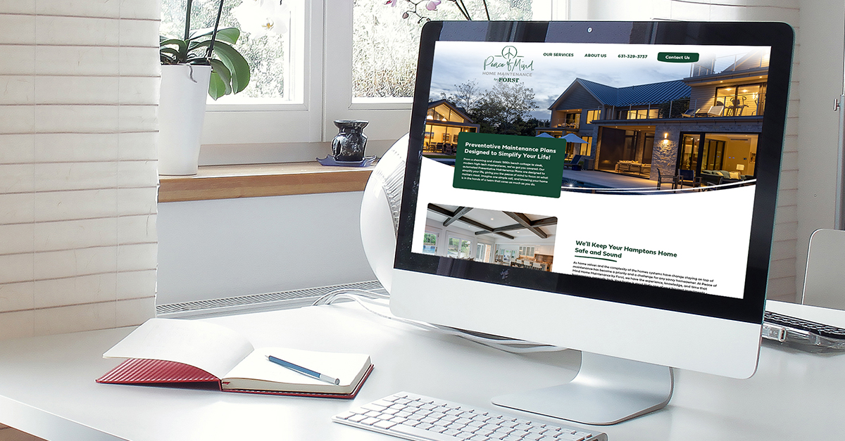 peace of mind home maintenance website design