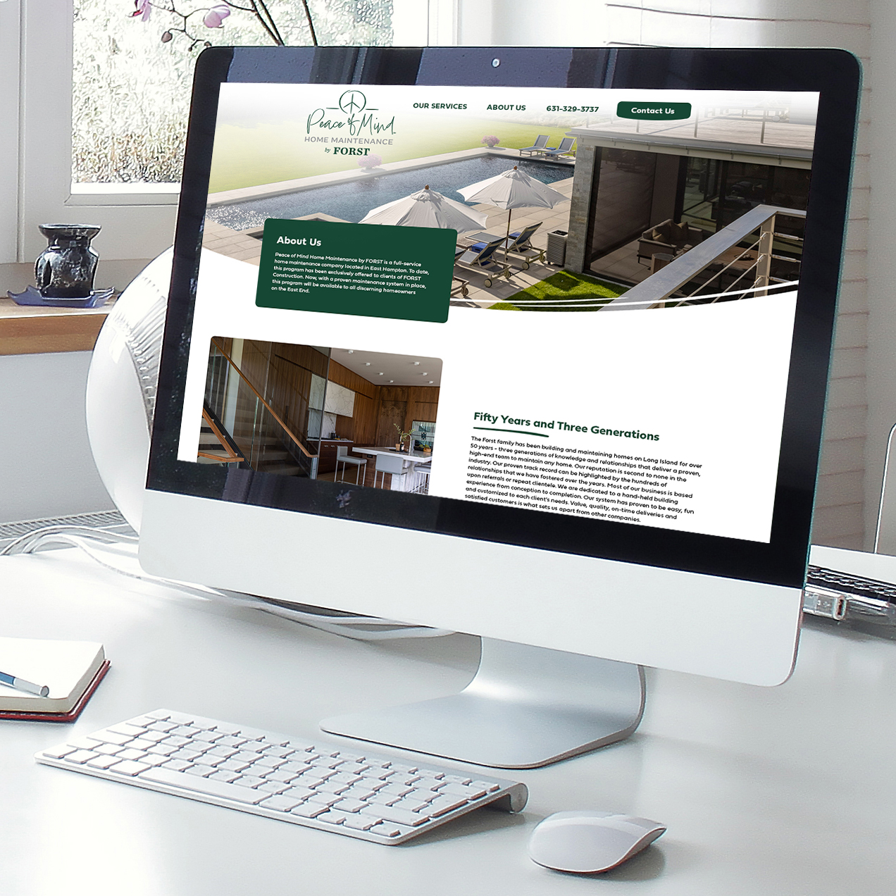 Peace of Mind Home Maintenance Website design