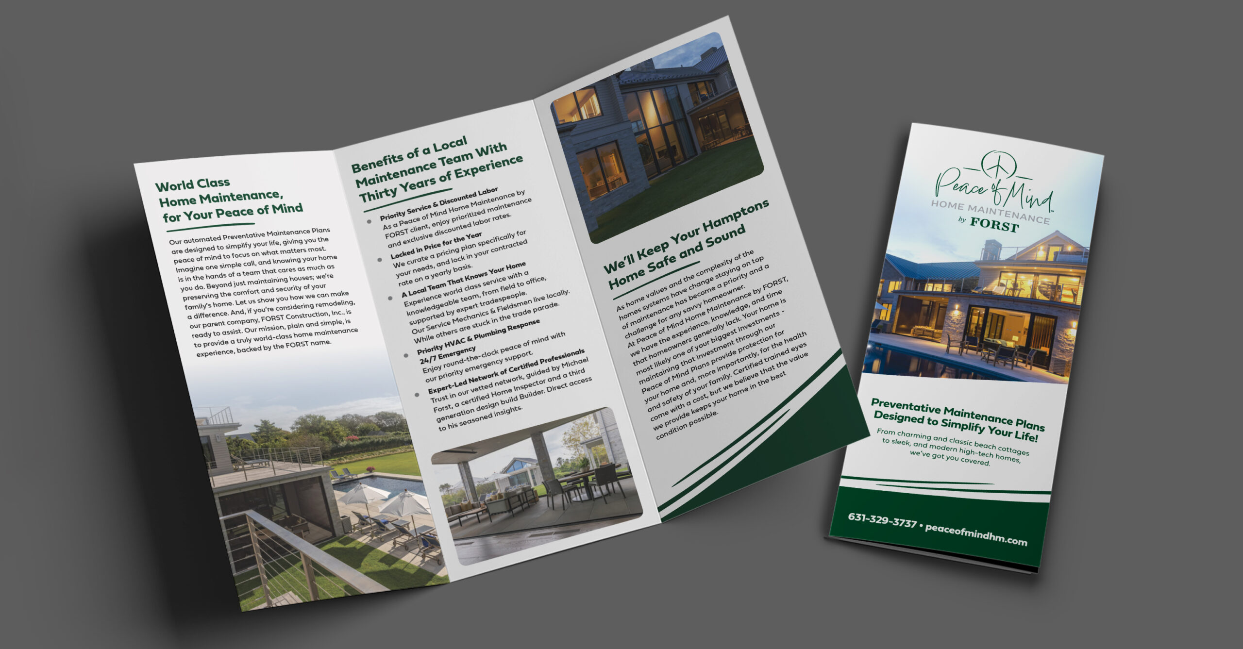 Peace of Mind Home Maintenance Brochure Design
