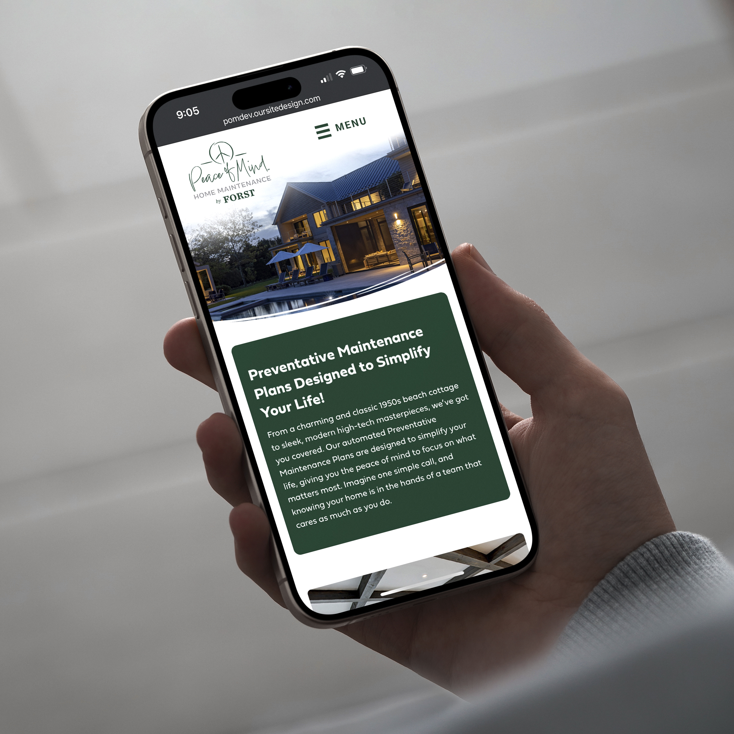 Peace of Mind Home Maintenance Website Design