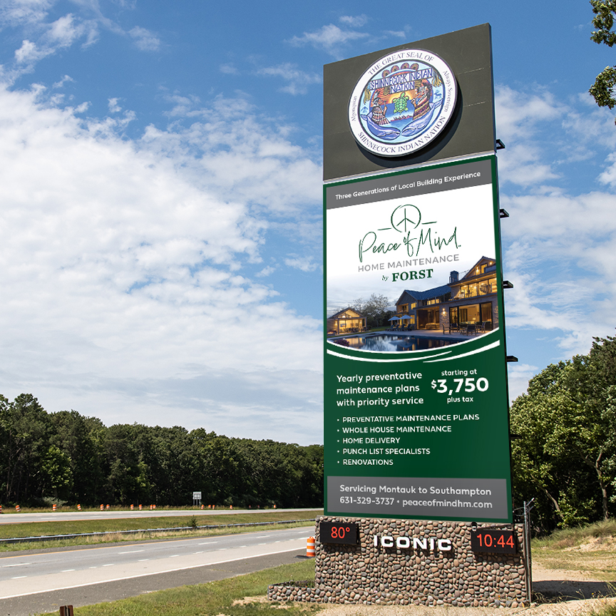 Peace of Mind Home Maintenance billboard advertisement