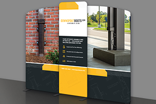 healthcare software company graphic design trade show booth design