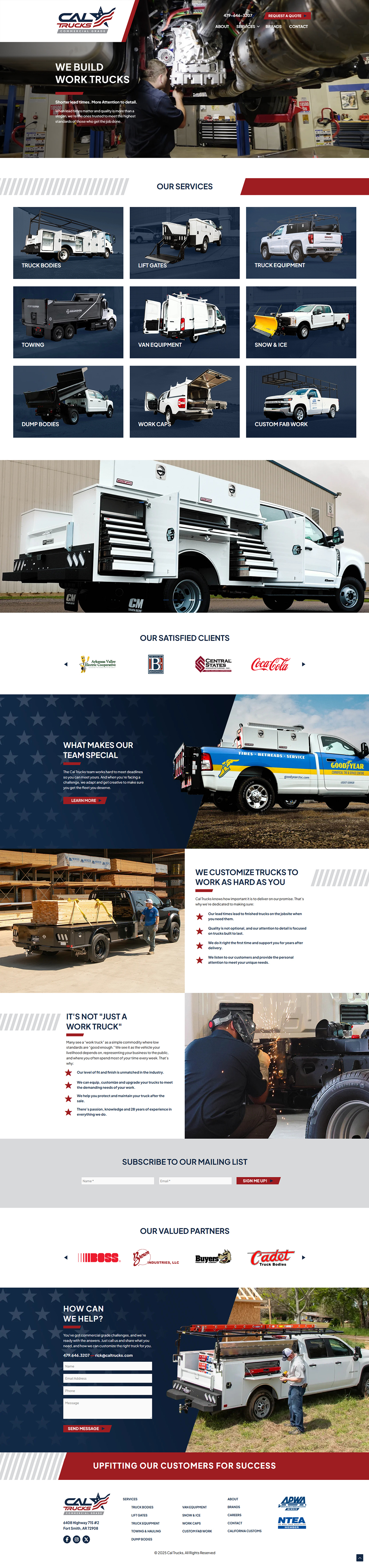 Cal Trucks custom upfitter website design