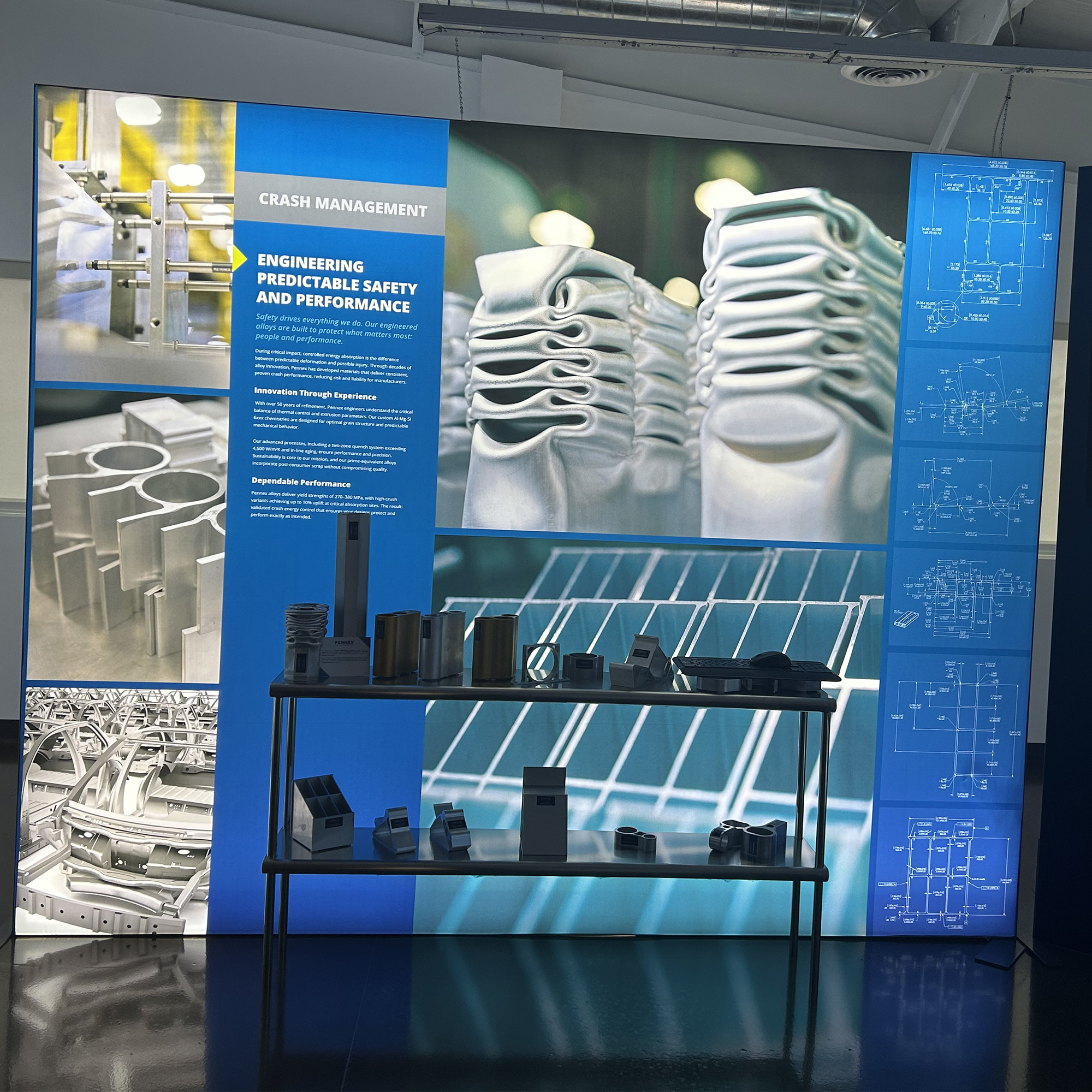 Pennex metal aluminum manufacturer exhibit installation design