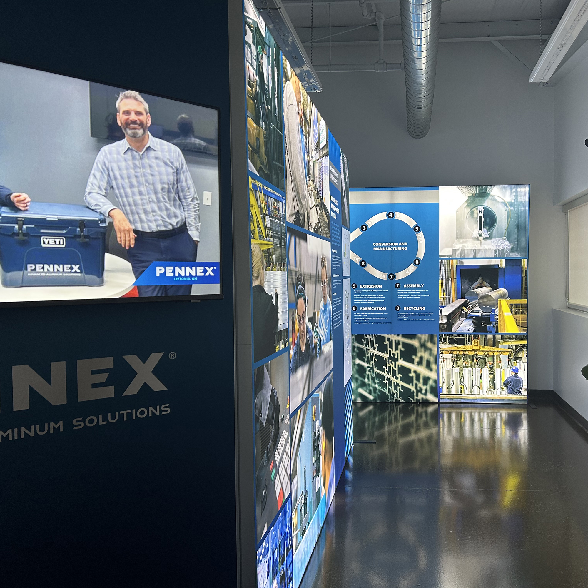 Pennex metal manufacturer exhibit installation design