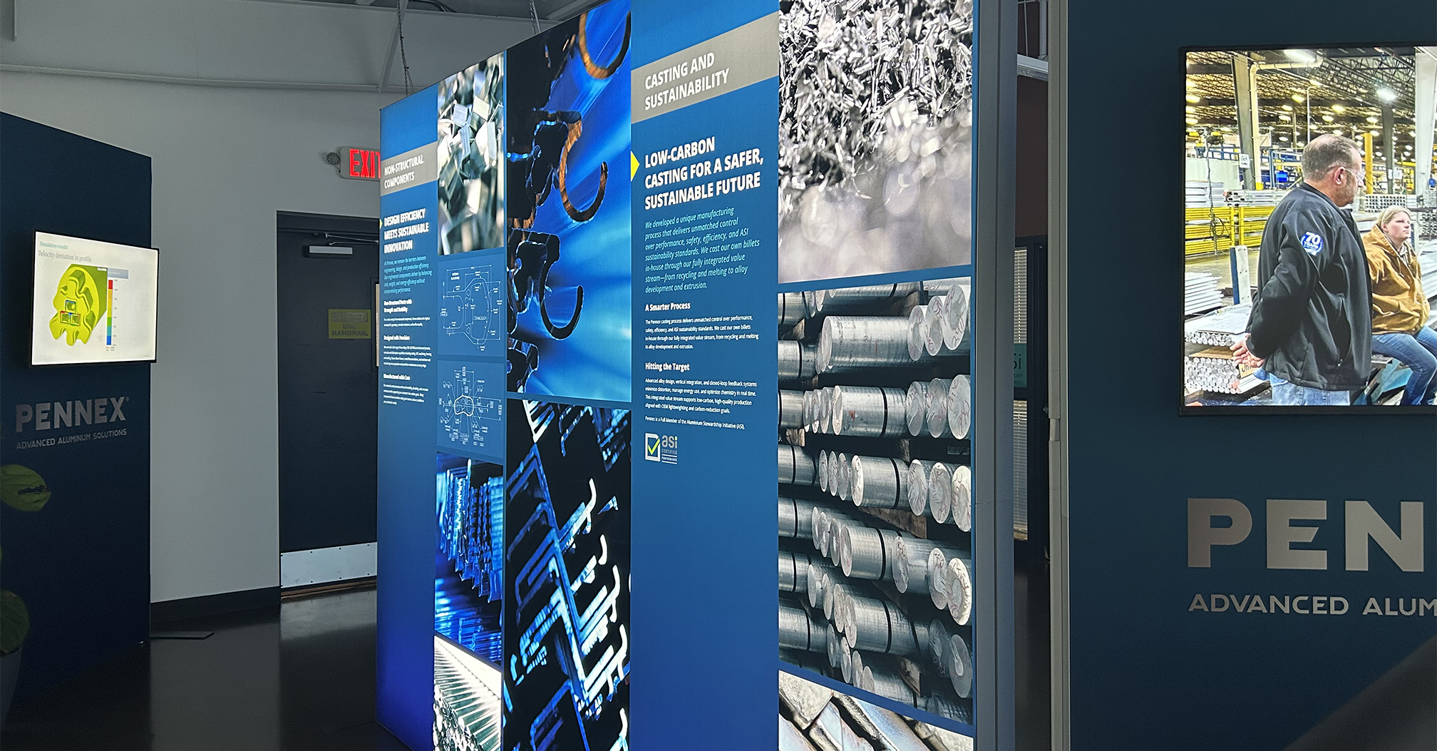 Pennex metal manufacturer exhibit installation Design