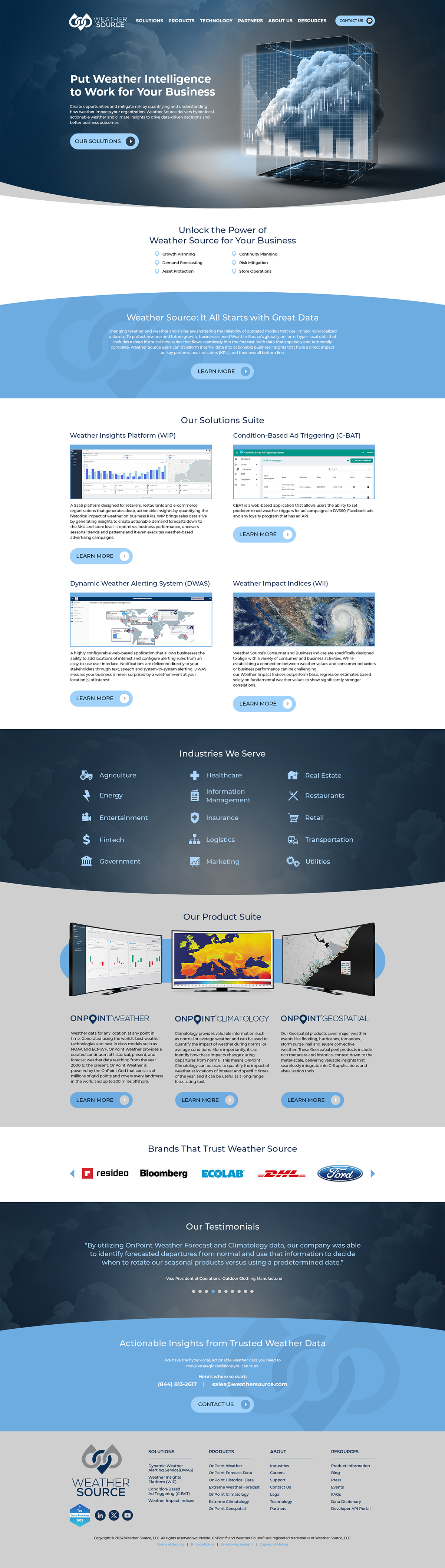 Weather Source reporting website design