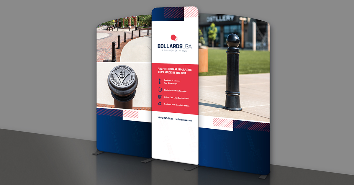 JR Hoe Bollards metal Manufacturing trade show booth design