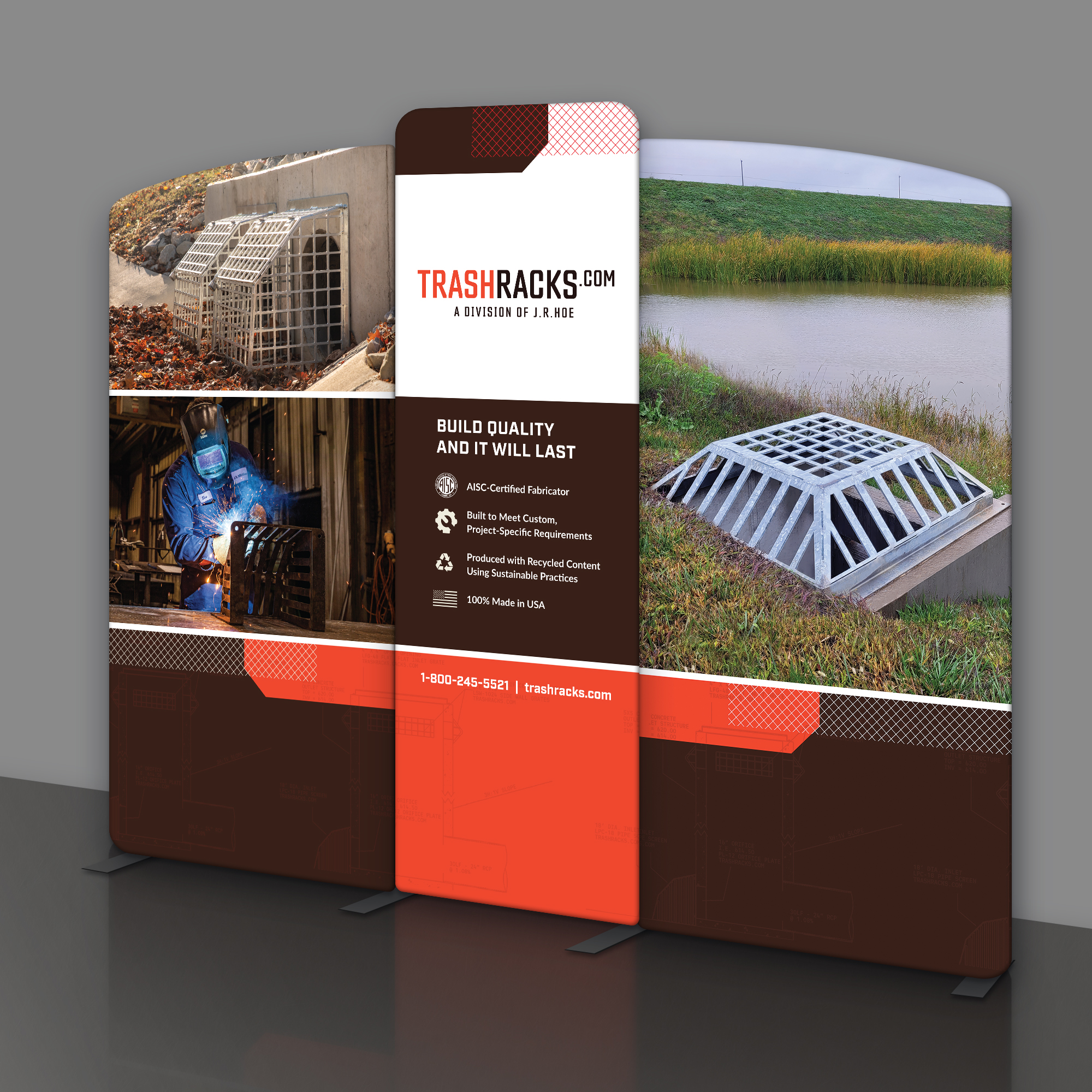 JR Hoe trash racks trade show booth Design