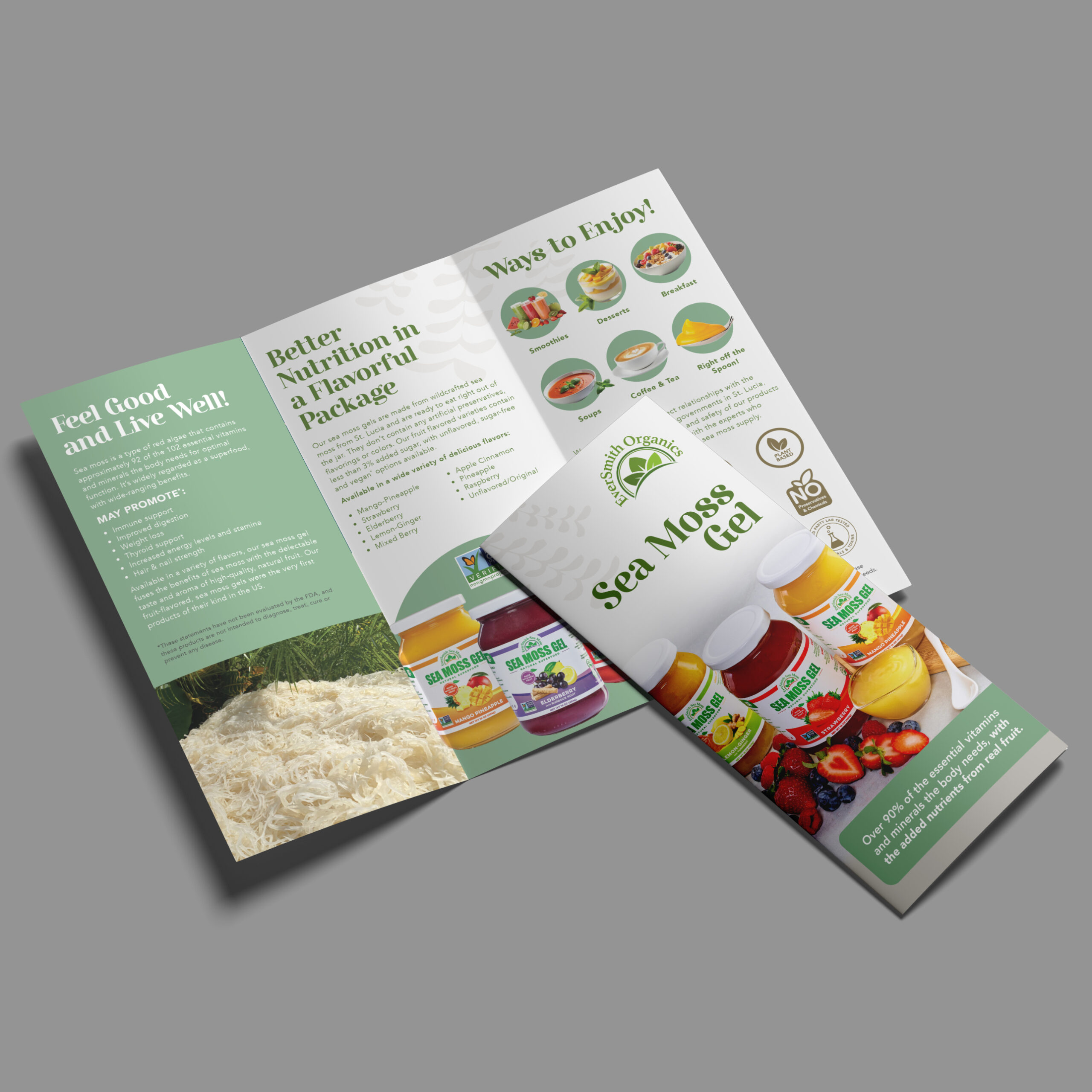 Eversmith Organics Sea Moss food Brochure Design