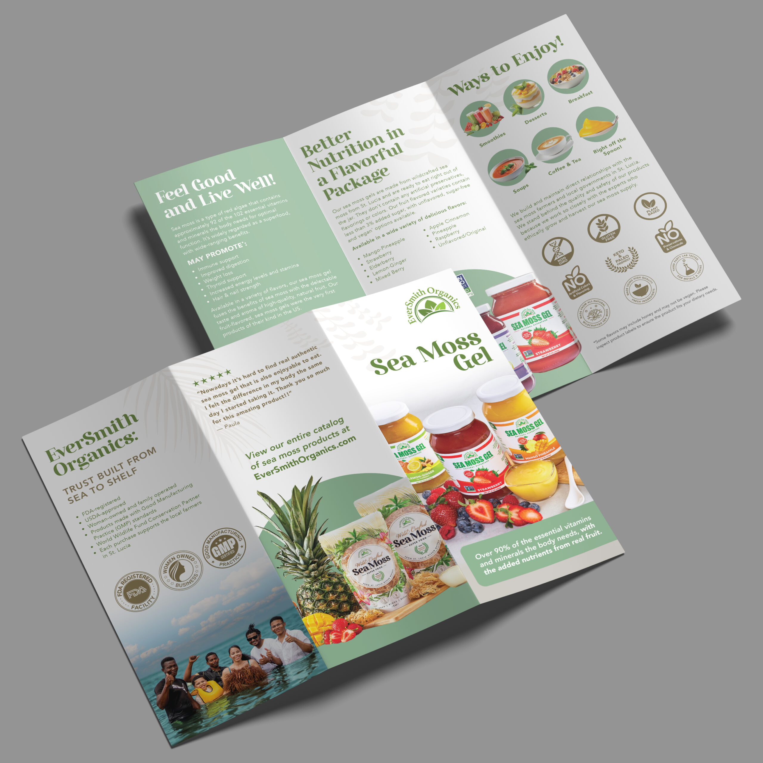 Eversmith Organics Sea Moss super food brochure Design